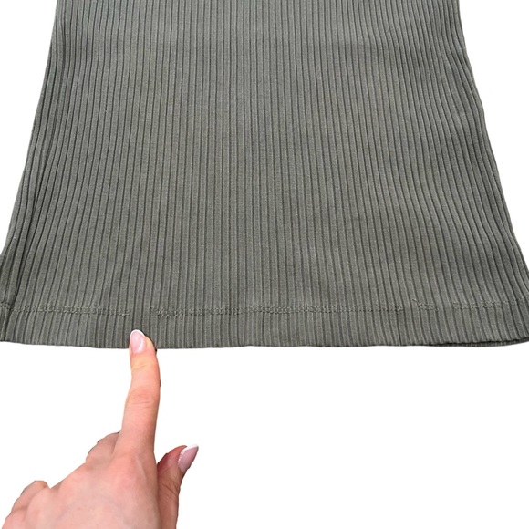 Aritzia Wilfred Free Murdock Ribbed Tank Bodycon Midi Dress | Sage Green | Small - Picture 9 of 10